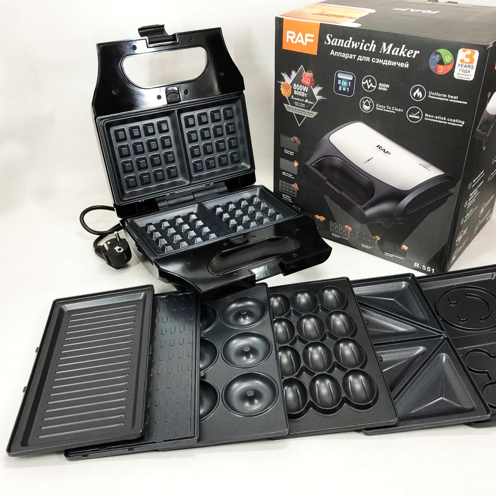Прижимной гриль с поддоном RAF, Сэндвичница бутербродница со сменными панелями, Сендвичница 4в1 CM-35 Львов - изображение 20