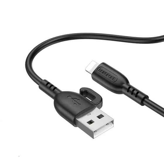 Кабель BOROFONE BX91 USB to iP 2.4A,1m, PVC, PVC connectors, Black Одесса