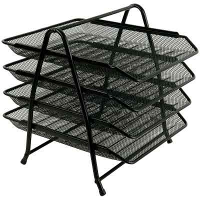 Лоток для паперів Axent горизонтальний 4-в-1, металевий, чорний (2129-01-A) Вінниця