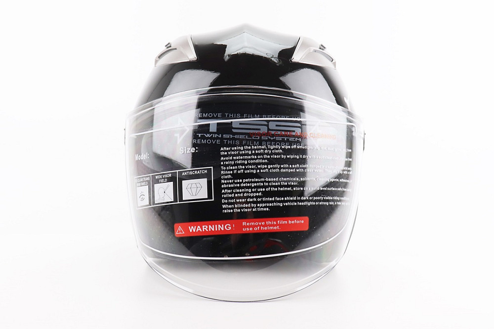 Шолом відкритий+відкидні окуляри BLD-708 S (55-56см), ЧОРНО-СИНІЙ "Bulldog" Киев - изображение 4