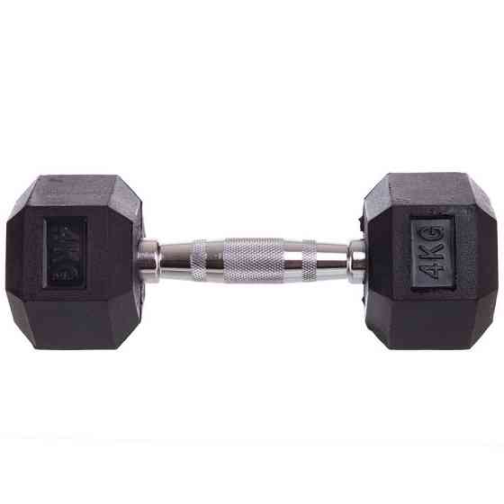 Гантель 4 кг цельная шестигранная гексагональная Zelart Киев