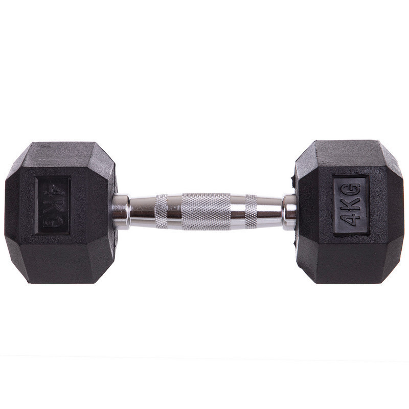 Гантель 4 кг цільна шестигранна гексагональна Zelart Київ - фото 3