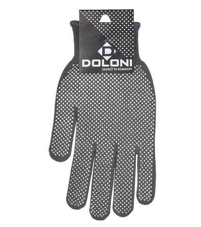 Doloni рукавички захисні трикотажні з ПВХ малюнком, розмір 10, Лайт 4413 Рівне