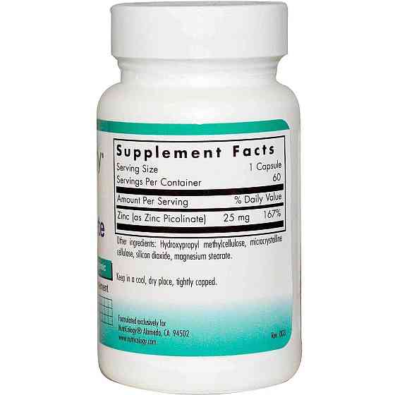 Цинк Пиколинат Nutricology Zinc Picolinate 60 капс Киев