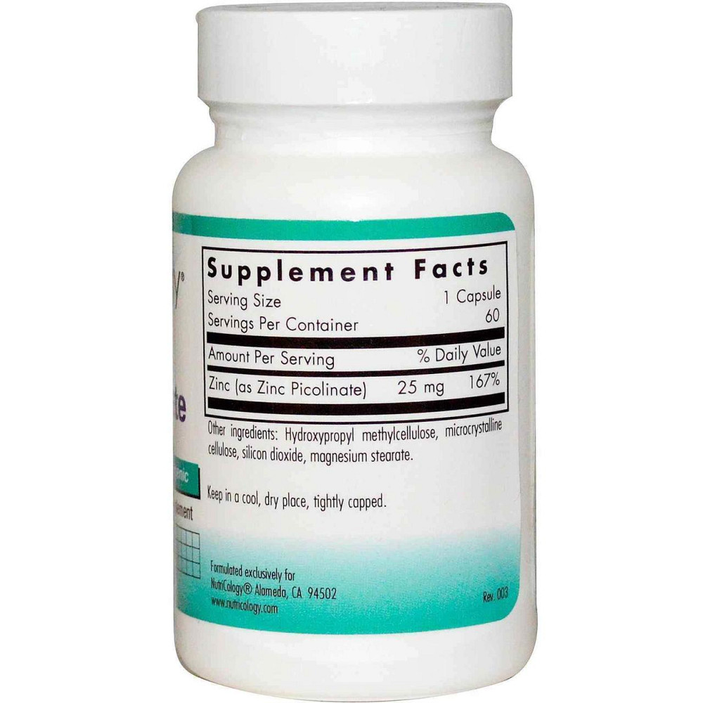 Цинк Пиколинат Nutricology Zinc Picolinate 60 капс Киев - изображение 2