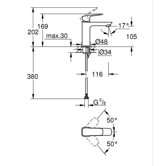Комплект змішувачів для ванни Grohe Cubeo (UA125246M) Київ