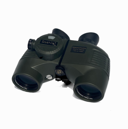 Бинокль Boshile 7х50 круг с дальномерной сеткой и компасом (Зеленый) Винница