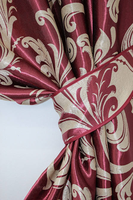 Кухонный комплект VR-Textil № 097к шторка с ламбрекеном бордовый с золотистым 270х170 см (50-918) Киев - изображение 3