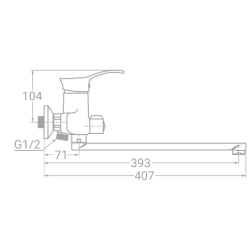 Змішувач SM d40мм для ванної гусак прямий 350мм дивертор вбудований картрідж Tau Житомир