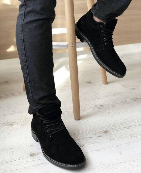 Черевики теплі чорні Crown демісезонні замшеві 44(29см) Харків - фото 2