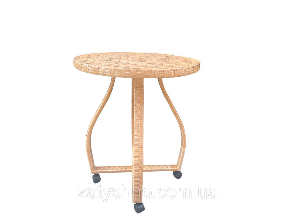 Стіл плетений круглий на колесах Київ - фото 3