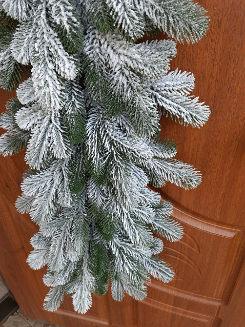 Гирлянда хвойная искусственная литая «Элитная Заснеженная» 1 м елочная ветка Киев - изображение 7