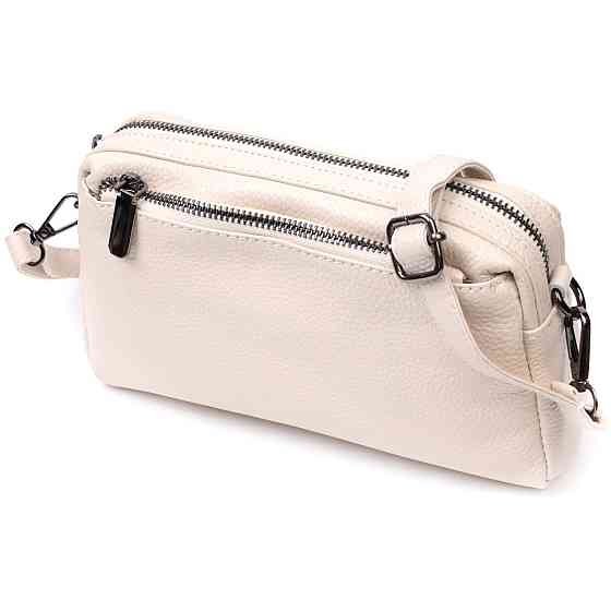 Сумка-клатч для жінок із м'якої натуральної шкіри Vintage 22376 Біла Київ