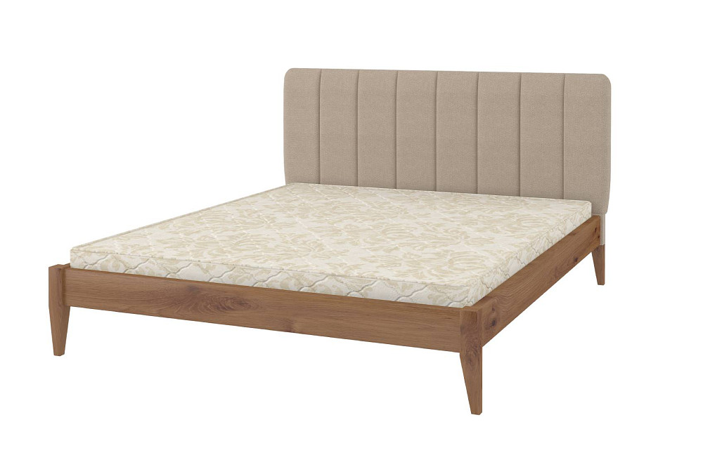 Двоспальне ліжко Mebigrand Лондон ДК Горіх світлий + Аляска 23 140х200 см (DMBG-1461) Дніпро - фото 1