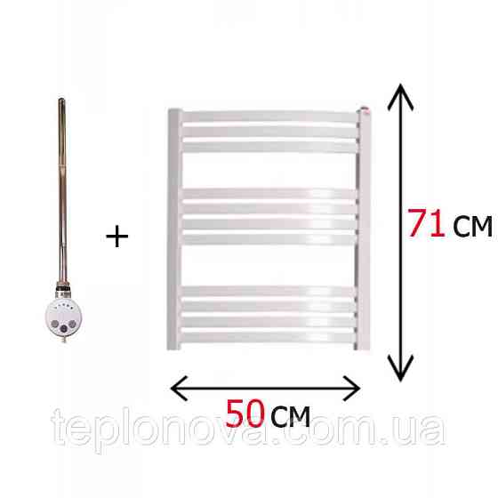 Электрический Полотенцесушитель Белый Плоский 710х500 Terma Dorota Черновцы