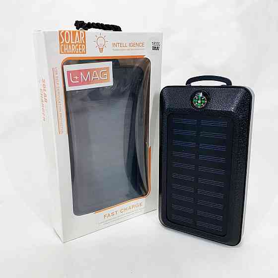 УМБ Power Bank Solar 18000 mAh мобільне зарядне з сонячною панеллю та лампою, Power Bank Charger Black KZ-78 Львів