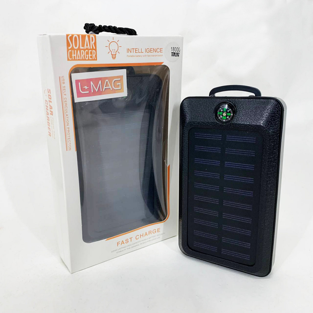 УМБ Power Bank Solar 18000 mAh мобільне зарядне з сонячною панеллю та лампою, Power Bank Charger Black KZ-78 Львів - фото 1