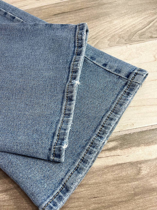 Джинси жіночі Zeo Basic 4742 palazzo jeans висока талія широкі палаццо стрейчеві блакитні, блакитний, 36, 36, 76 см, 105 см Київ - фото 8