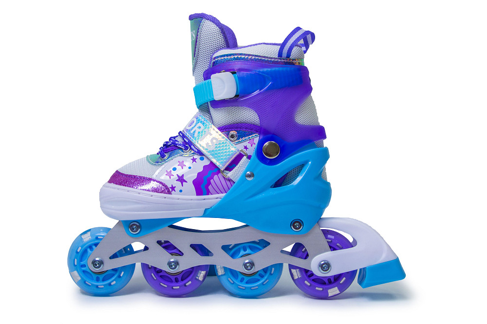 Дитячі розсувні ролики Русалочка Scale Sports фіолетові розмір 29-33. Усі колеса світяться Одеса - фото 7