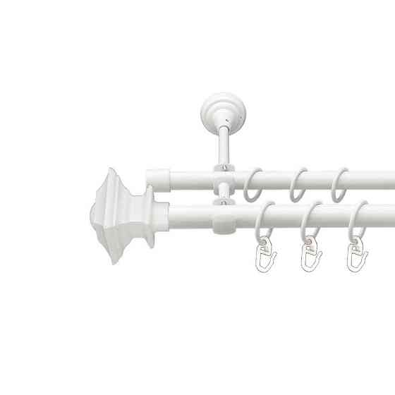 Карниз Orvit Борджеза металевий дворядний відкритий гладка труба кільце металеве Арктіс 19\16 мм 300 см Львов