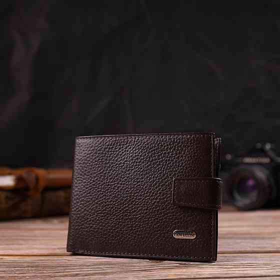 Місткий чоловічий гаманець із натуральної шкіри флотар CANPELLINI 21944 Коричневий Київ