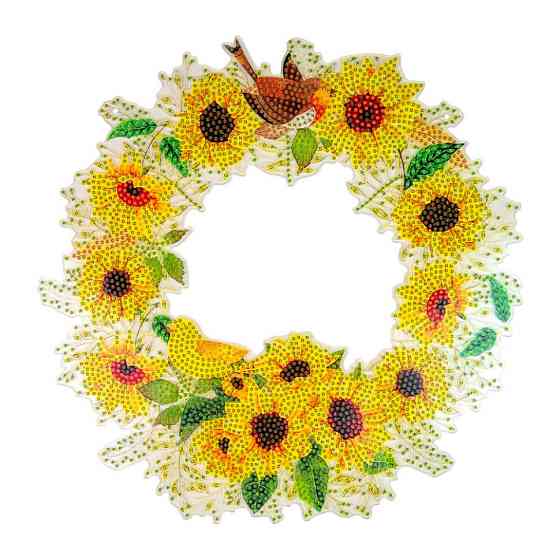 Алмазна мозаїка "Віночок із соняшників" HHE26387, 30х30 см Вінниця