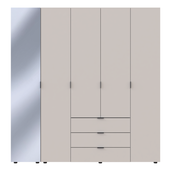 Комплект шкафов для одежды Doros Гелар (2 шт.) 194х49,5х203,4 см Зеркало/Кашемир (DRS-011260) Львов