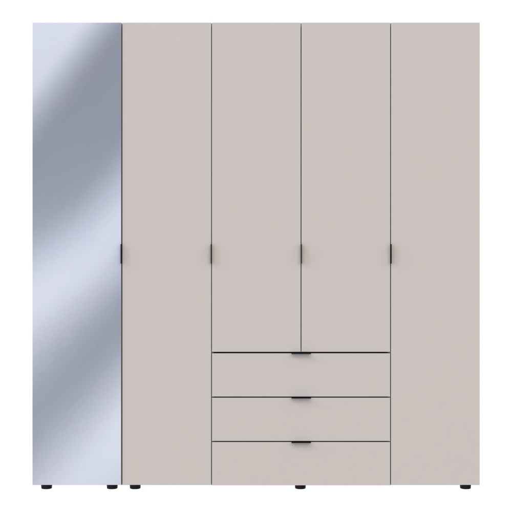 Комплект шкафов для одежды Doros Гелар (2 шт.) 194х49,5х203,4 см Зеркало/Кашемир (DRS-011260) Львов - изображение 1