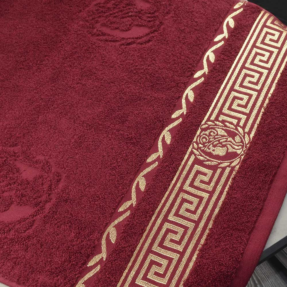Набор махровых полотенец 3шт GM Textile 50х90см, 50х90см, 70х140см Caesar 450г/м2 (Бордовый) Сумы - изображение 4