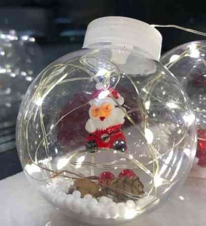 Новогодняя гирлянда штора шары Дед Мороз с наполнением 3.0м 10 шаров 200 LED Бахрома Киев