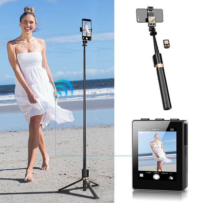 Штатив для телефону з селфі дисплеєм для зйомки стрімів 44-175 AC Prof CL07 Київ - фото 2