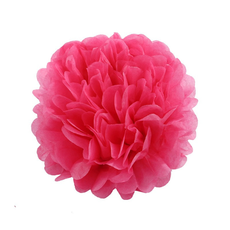 Помпон паперовий для свята 15 см малиновий Київ - фото 1