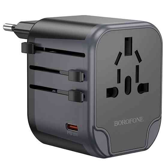Мережевий зарядний пристрій BOROFONE BAC13 Leader 3-port PD20W(1C2A) universal conversion charger Black Київ