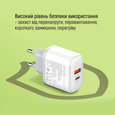 Зарядний пристрій ColorWay GaN Mini 25W PD Port PPS USB-C white (CW-CHS052PD-WT) Вінниця - фото 3