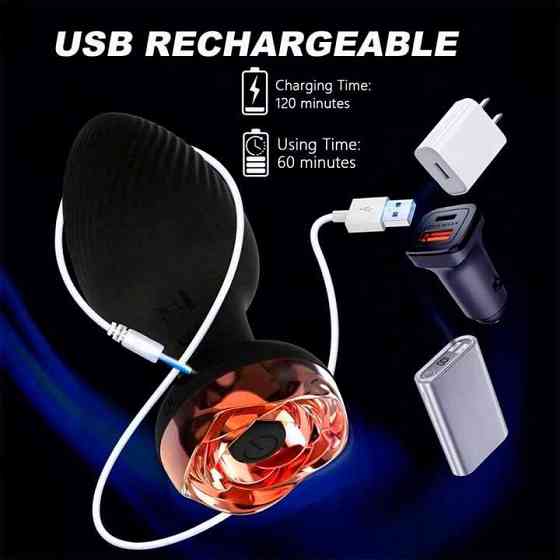 Силіконовий анальний корок із вібрацією Rose з Д/К 3,5*9 см. Чорний — Анальні іграшки Вінниця