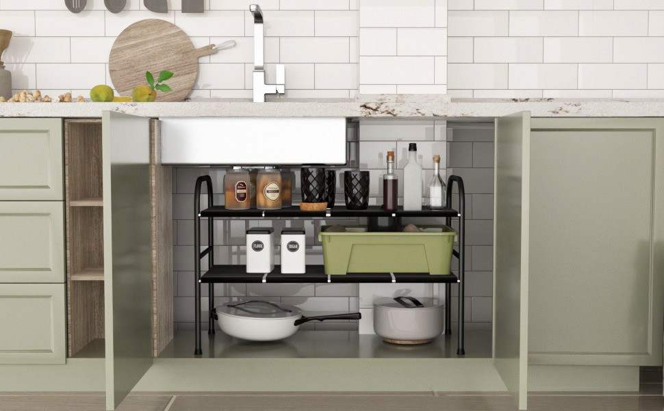 Полка для дома и кухни,прихожей, кладовки, ванной комнаты под раковину двухъярусная,трансформер,универсальная Каменец-Подольский - изображение 10