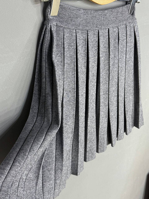 Спідниця жіноча A-N 9956 в’язана тепла у складку на резинці, сірий, one size Київ - фото 9