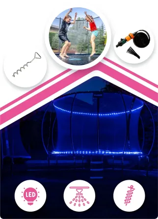 Батут THUNDER INSIDE ULTRA с внутренней сеткой 8 футов 244 см черно-розовый Киев