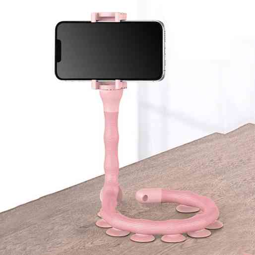 Гибкий держатель для телефона с присосками универсальный Cute Worm Lazy Holder. Цвет: розовый UL-92 Львов