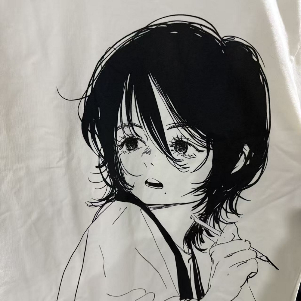 Футболка чоловіча з принтом аніме Аніме Лоок Бакк Фуджіно манга оверсайз (S/M/L) Черний Дніпро - фото 8