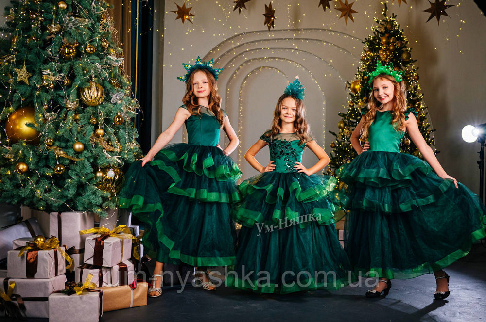 Зелене пишне плаття 128-140 Кривий Ріг - фото 2