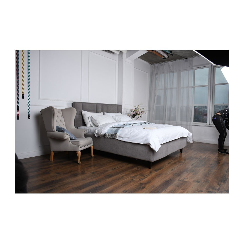 Кровать TaurusDesign Omega Comfort на ножках с нишей для белья 180x200 светло-серый Киев - изображение 4