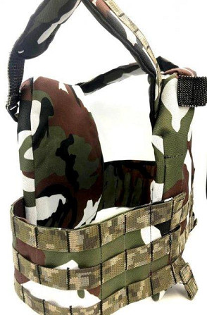 Плитоноска тактична жилет із стропами Molle під плити 25х30см (Камуфляж) Вінниця - фото 6