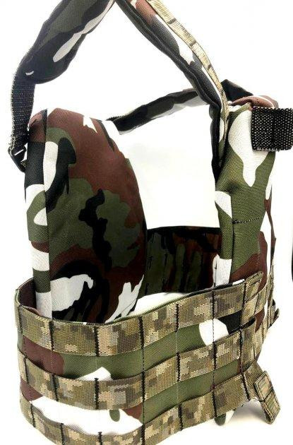 Плитоноска тактична жилет із стропами Molle під плити 25х30см (Камуфляж) Вінниця - фото 6