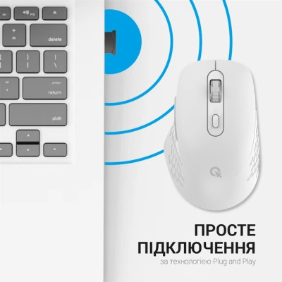 Мышка OfficePro M230W Silent Click Wireless/Bluetooth White (M230W) Винница - изображение 3