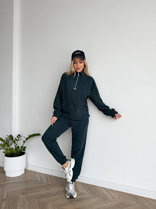 Женский стильный повседневный костюм двойка трикотажный ольвет Зеленый, 42/44 Одесса - изображение 4