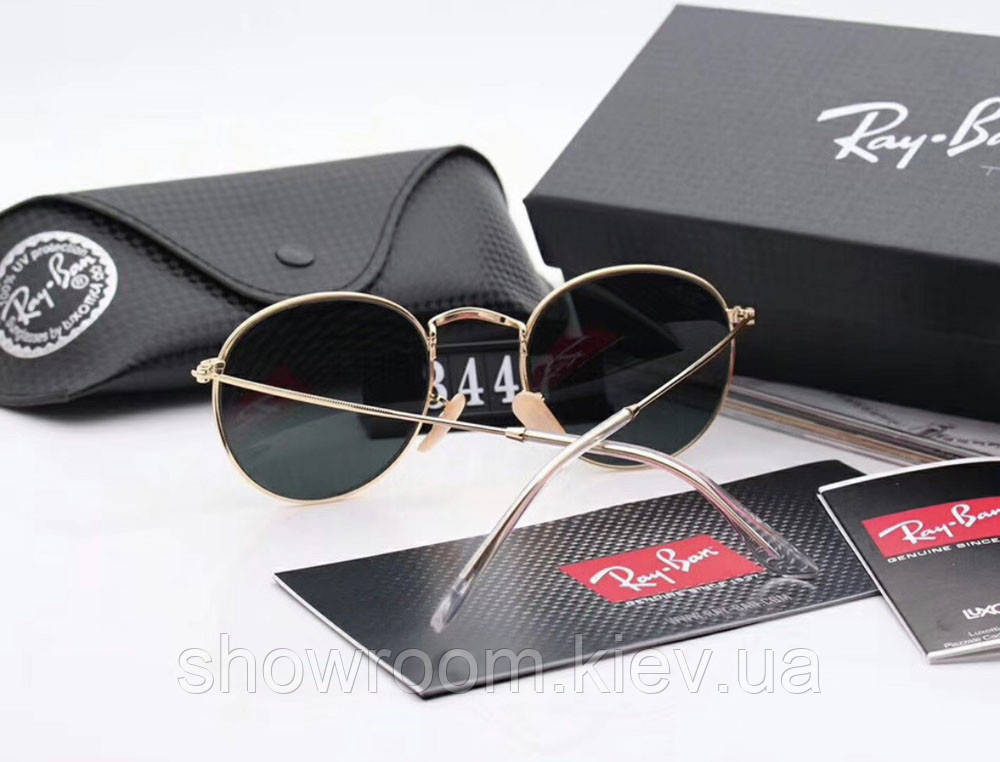 Чоловічі брендові сонцезахисні круглі окуляри Ray ban Round 3447-4 Київ - фото 5