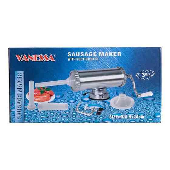 Yiwu Шприц для ковбаси ручний 8×25 см горизонтальний ковбасний шприц 1,5 л для фаршу 3 насадки Киев