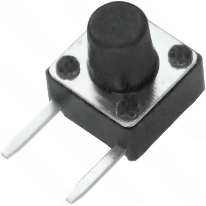 Тактова кнопка KFC-A06P2-7.0, OFF-(ON), 2pin, 6х6х7.0мм, чорна Полтава - photo 1