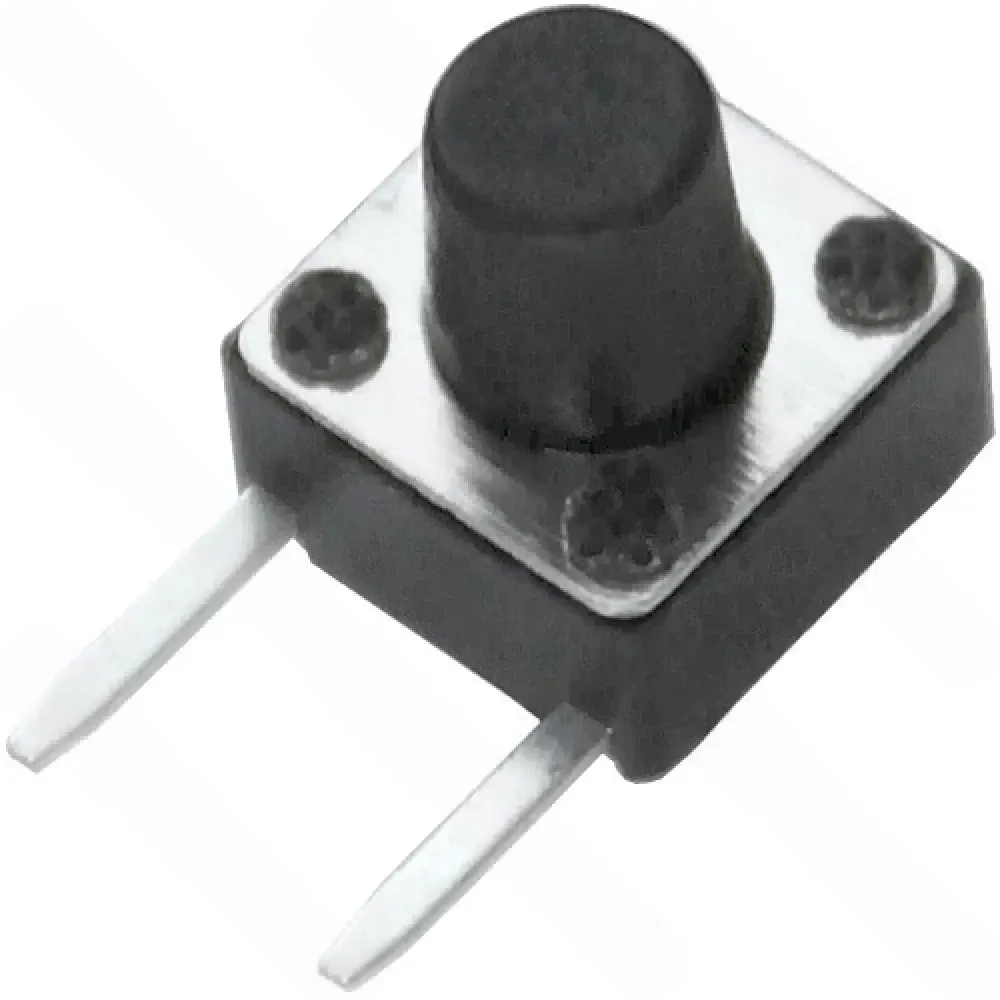 Тактова кнопка KFC-A06P2-7.0, OFF-(ON), 2pin, 6х6х7.0мм, чорна Полтава - фото 1